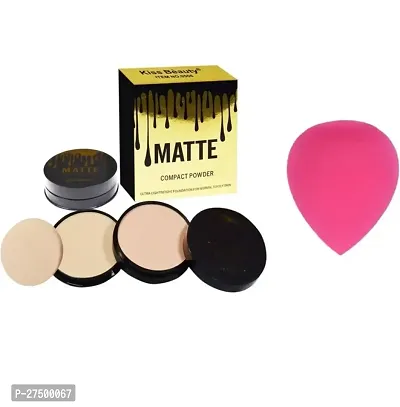 Kiss Beauty Beauty Combo of Matte Compact Powder  Sponge Puff set of 2  (1 Items in the set)-thumb0
