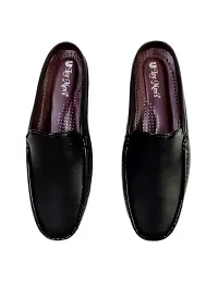 Shabdh Men's Back Open Slip On Loafers/Half Shoes/Cut Shoes/Open Juttis/Mojaris for Indoor  Outdoor Black-thumb2