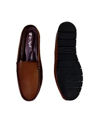 Shabdh Men's Back Open Slip On Loafers/Half Shoes/Cut Shoes/Open Juttis/Mojaris for Indoor  Outdoor - Tan Color-thumb1