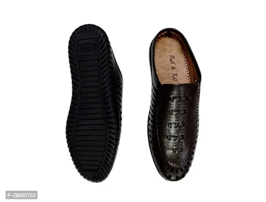 Shabdh Men's Flexible Back Open Slip On Loafers/Half Shoes/Cut Shoes/Open Juttis/Mojaris for Indoor  Outdoor Brown-thumb2