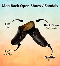 Shabdh Men's Flexible Back Open Slip On Loafers/Half Shoes/Cut Shoes/Open Juttis/Mojaris for Indoor  Outdoor Brown-thumb3