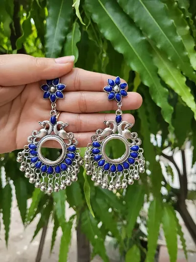 Oxidised Pearl Drop Earrings Earrings For Women