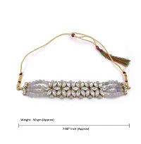 ZaffreCollections Trendy Flower Choker with Grey Pearls for Women and Girls (ZCCH0213)-thumb2