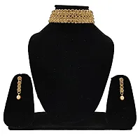 ZaffreCollections Golden Crystal Choker Set for Women and Girls (ZCCH0201)-thumb1