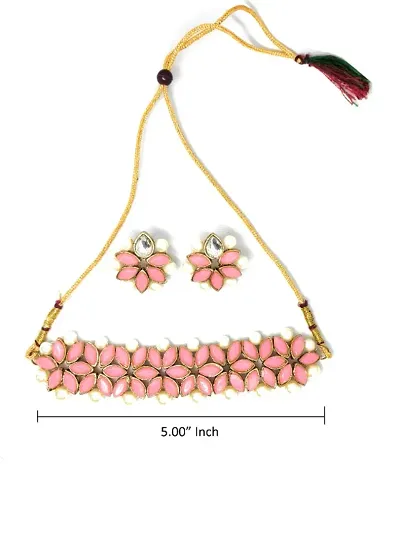Elegant Designer Color Crystal Choker Necklace Set