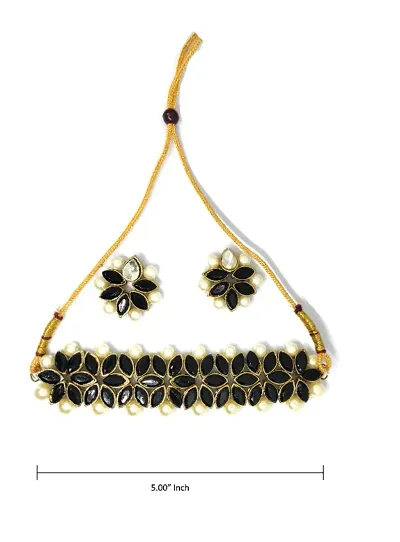 Trendy Designer Color Crystal Choker Necklace Set