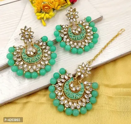 Trendy Alloy Mangtika with Earring for Women-thumb0