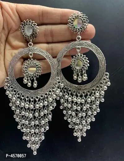 Beautiful Oxidized Silver Ghungroo Earring for Women-thumb0