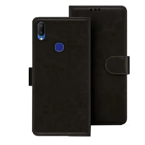 KD Mobile Flip Case Cover for Vivo V11 Premium Leather | Inner TPU | Foldable Stand | Wallet Card Slots