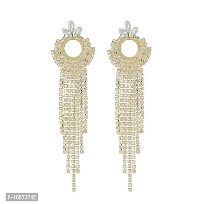 Hana Creations ? Fashion Latest Stylish Gold and Silver Plated Long Tassel, Bridal, Earrings for Women (STYLE-1)