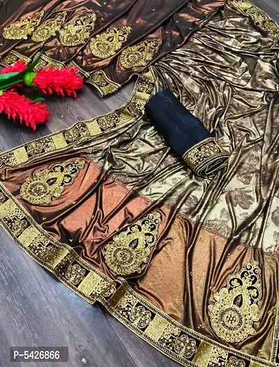 Beautiful Poly Silk Saree with Blouse piece-thumb0