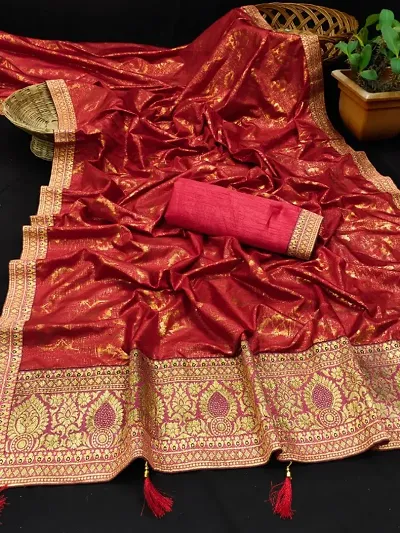 Women Banarasi Silk Saree With Blouse Piece