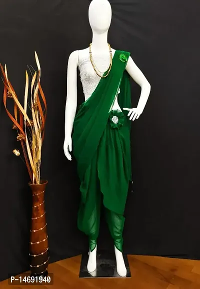 Sidhidata Women's Ready To Wear Dhoti Saree With Matching Fabric Belt &  Unstitched Blouse Piece (Dhoti Bottle Green_XL_Bottle Green_X-Large) :  Amazon.in: Fashion