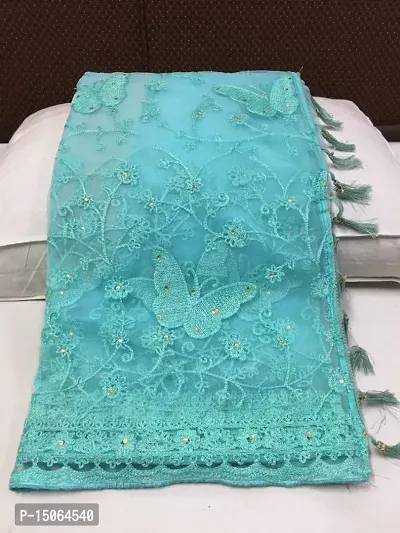 Elegant Net Embroidered Saree