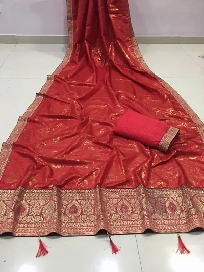 Attractive Art Silk Saree with Blouse piece 