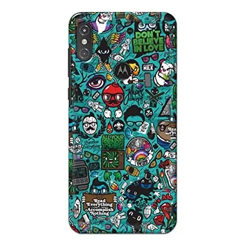 Chiraiyaa Cartoon Pattern Designer Printed Premium Back Cover Case for Motorola One Power