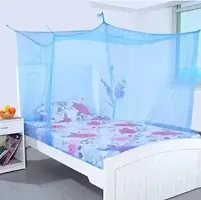 SHAKYA  Polyester Adults Washable Mosquito Net 4*6 fit blue color for Single Bed (PACK OF 1)-thumb1