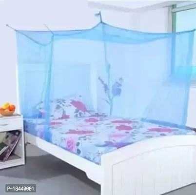 SHAKYA  Polyester Adults Washable Mosquito Net 4*6 fit blue color for Single Bed (PACK OF 1)-thumb2