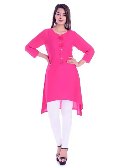 Attractive Cotton Tail Cut Style Kurti For Women