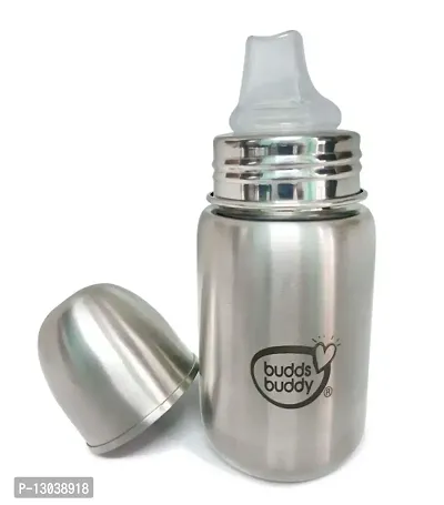 Buddsbuddy Premium Stainless Steel 3 in 1 Feeding Bottle, 300ml, BB7151-Pack of 1