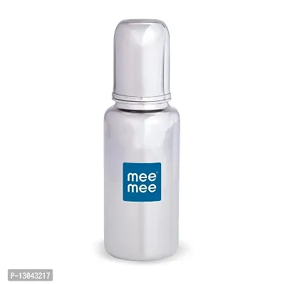 Mee Mee Premium Steel Feeding Bottle, Silver, 240 ml