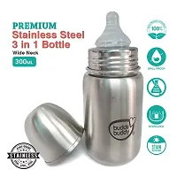 Buddsbuddy Premium Stainless Steel 3 in 1 Feeding Bottle, 200ml, BB7150-Pack of 1-thumb1