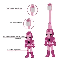 Buddsbuddy Combo of 6 Robo Kids Tooth Brush BB3013, 6 Pcs, Multi Color-thumb2