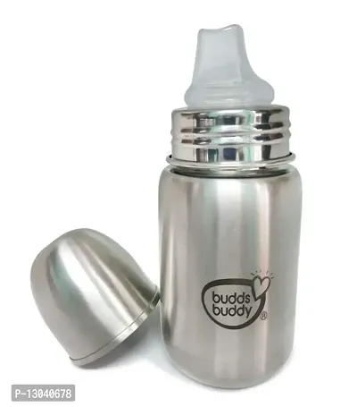 Buddsbuddy Premium Stainless Steel 3 in 1 Feeding Bottle, 200ml, BB7150-Pack of 1