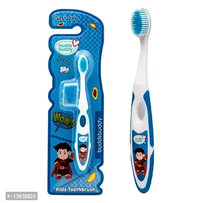 Buddsbuddy BPA Free Super Heros Cartoon Kids Soft Bristles Tooth brush 2yrs+, Multicolor (combo of 4)-thumb2