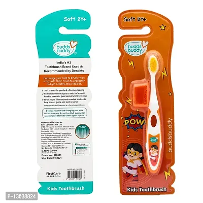 Buddsbuddy BPA Free Super Heros Cartoon Kids Soft Bristles Tooth brush 2yrs+, Multicolor (combo of 4)-thumb4