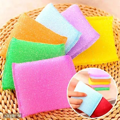 Dish Wash Sponge, Multi-Use, Non-Scratch Scrubber, Heavy Duty Scrub For Dishwashing, Kitchen, Tiles, Walls Sponge For Hard Surface Tools- Pack Of 6-thumb0