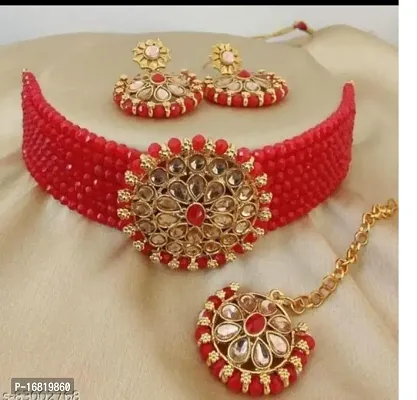 Women Jewellery set for women and girls gold plated Red Colour-thumb0