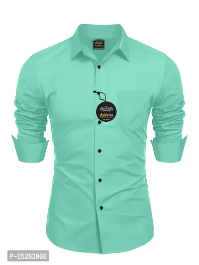 Stylish Green Cotton Solid Shirt For Men-thumb0