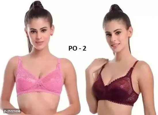 Stylish Multicoloured Net Bras For Women Pack Of 2