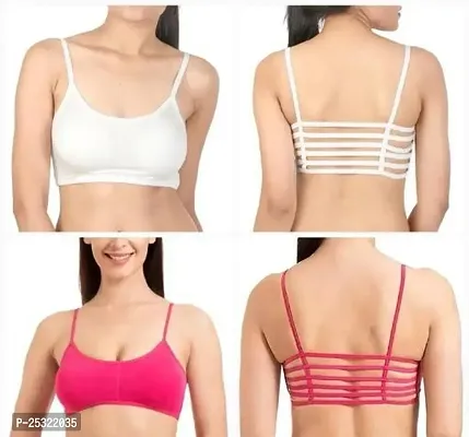 Stylish Multicoloured Cotton Blend Bras For Women Pack Of 2-thumb0