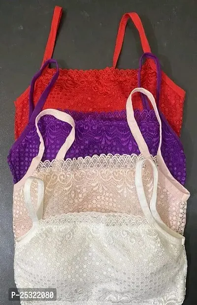 Stylish Multicoloured Net Bras For Women Pack Of 4-thumb0