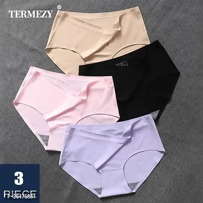 LIECRY ART Pack of 4 High Rise Full Brief Cotton Stretch Full Rear Coverage Panty with Super Soft Elastic Back Coverage Full Wear It Unde