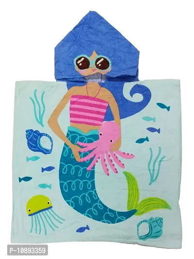 Athom Trendz Mermaid Kids Hooded Bath Towel Poncho 60x120 cm-thumb3