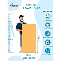 Athom Living Premium Cotton Light Weight Quick-Dry High Absorbent Cotton Bath Towel White & Blue, 75x150 cm (Pack of 1)-thumb4
