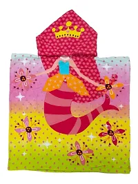 Athom Trendz Mermaid Princess Kids Hooded Bath Towel Poncho 60x120 cm-thumb2