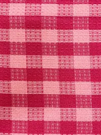 Athom Living Ecosaviour Premium Cotton Bath Towel Pink Checkers (Pack of 3)-thumb3