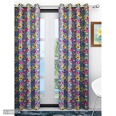 Athom Living Eazy Home Premium Polyester Designer Floral Door Curtain 7ft Pack of 1- EZ-002- DC1-thumb0
