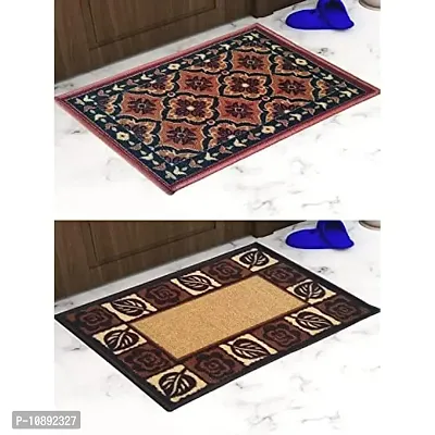 Athom Trendz Living Premium Anti Skid Nylon Doormat, 37x57 cm, Pack of 2, Multicolour-thumb0