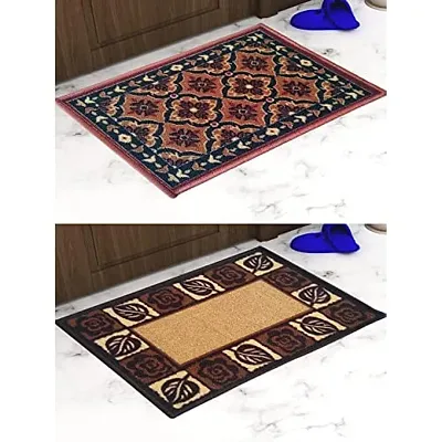 Athom Trendz Living Premium Anti Skid Nylon Doormat, 37x57 cm, Pack of 2, Multicolour