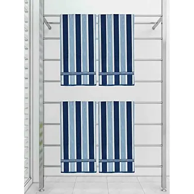 Athom Trendz Ecosaviour Striped Cotton Bath Towel 70x140 cm Multicolour Pack of 4