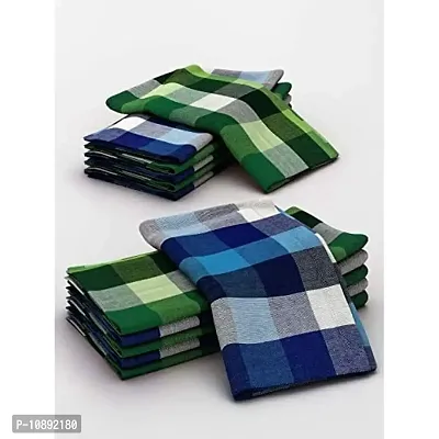 Athom Living Big Checks Cotton Multipurpose Kitchen Towel/Cleaning Cloth 45x45 cm Pack of 12-thumb2
