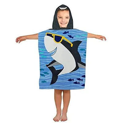 Athom Trendz Cool Baby Shark Kids Hooded Bath Towel Poncho 60x120 cm