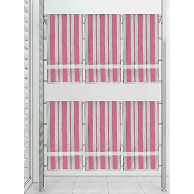 Athom Trendz Ecosaviour Striped Cotton Bath Towel 70x140 cm Multicolour Pack of 6