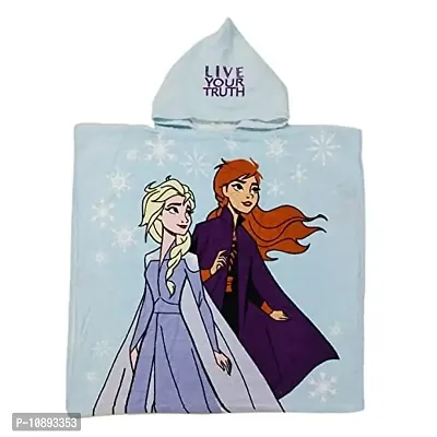 Athom Trendz Disney Frozen Anna  Elsa Kids Hooded Bath Towel Poncho 55x110 cm-thumb3