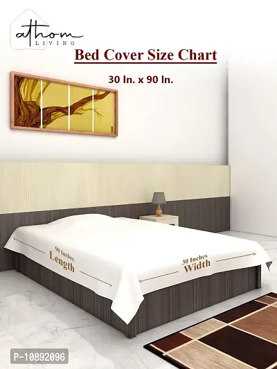 Athom Living 100% Cotton Handloom Bed Cover/Bed Sheet Single 148x224 cm Beige-thumb4